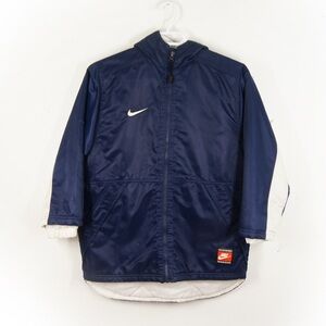 Vintage 90s Y2k Nike Team Navy Blue White Jacket Coat